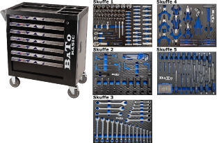 Bato Værktøjsvogn m/6 Skuffer - 231 dele