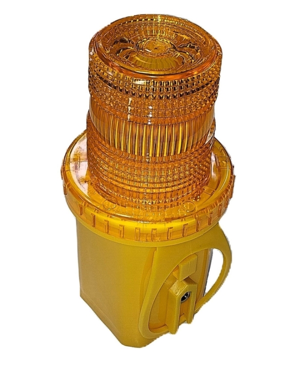 Blinklygte LED m/gul linse