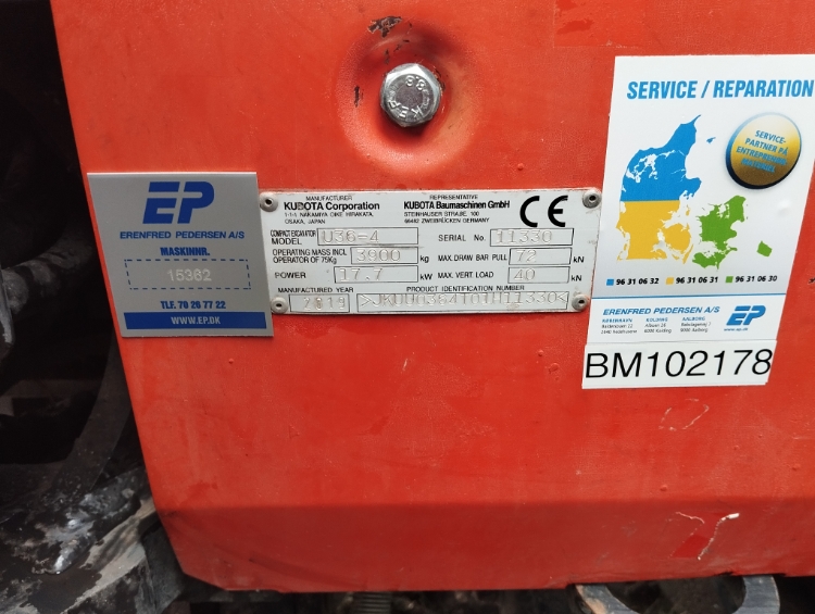 Kubota U36-4, Brugt Minigraver