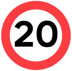 Forbudstavle C55, 20 km