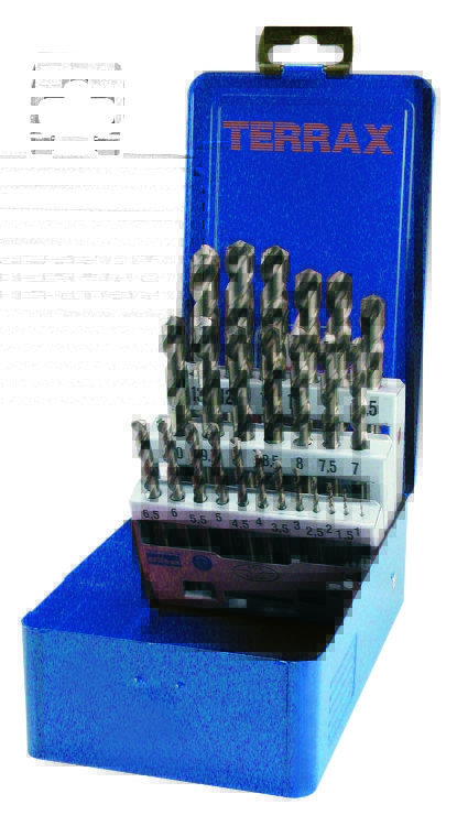 Spiralborsæt DIN 338 HSS, Ø 1-13 mm x 0,5 mm. stigning