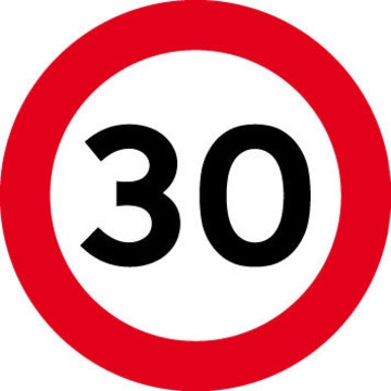 Forbudstavle C55, 30 km
