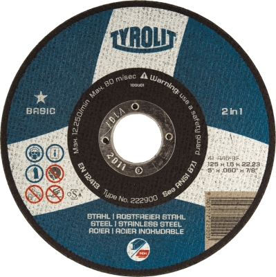 Skæreskive, 125x1,6x22,23 mm, plan, Basic*