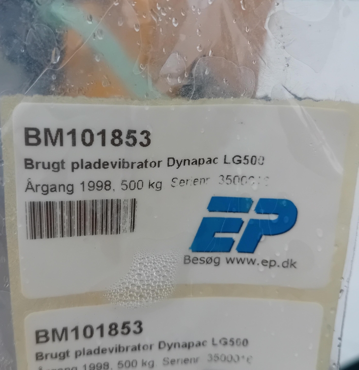 Dynapac LG500, Brugt pladevibrator