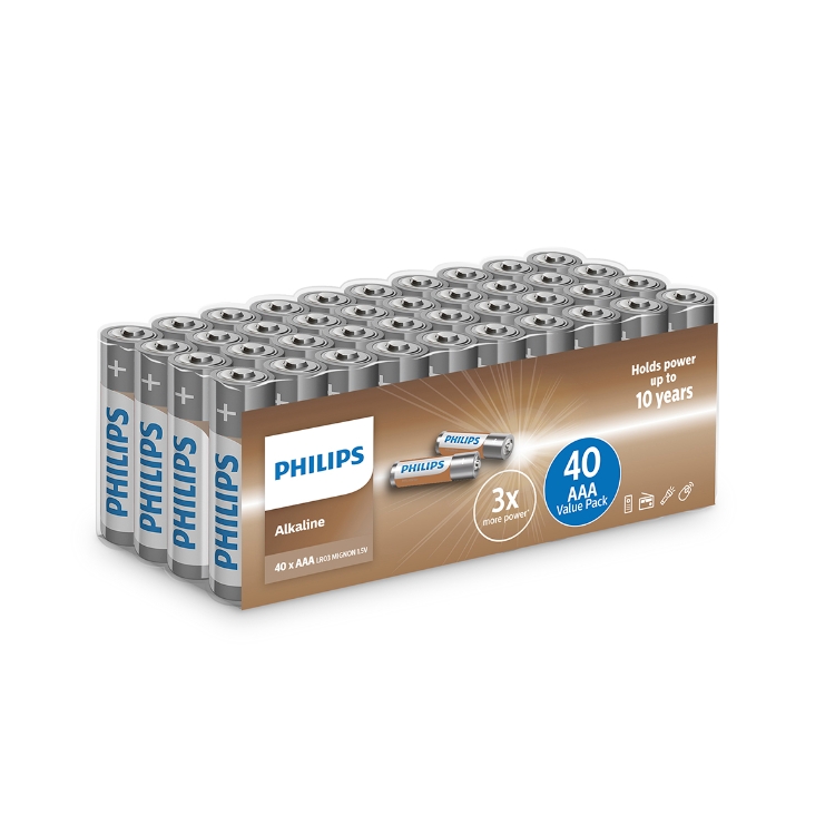 Philips AAA Batteri 40 stk
