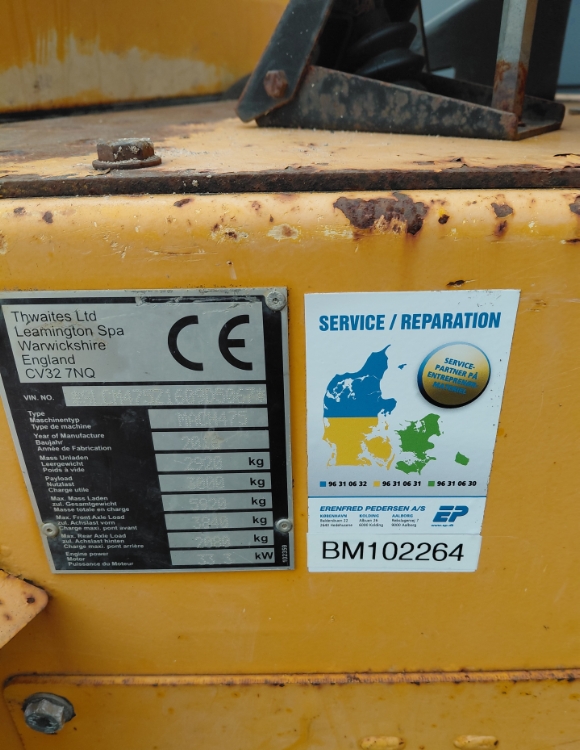 Thwaites 3 Tonne m/drejelig højtip, Brugt dumper