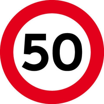 Forbudstavle C55, 50 km