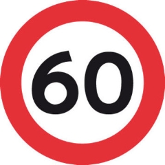 Forbudstavle C55, 60 km