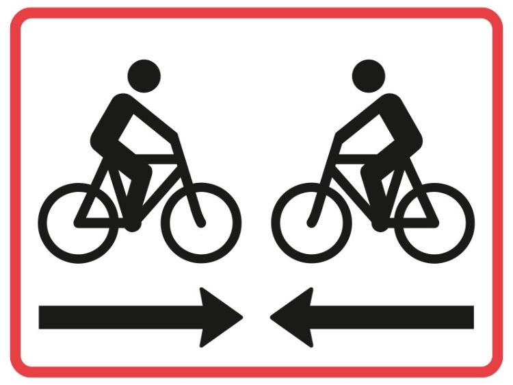 Undertavle UB11.2, Dobbeltrettet cykelsti